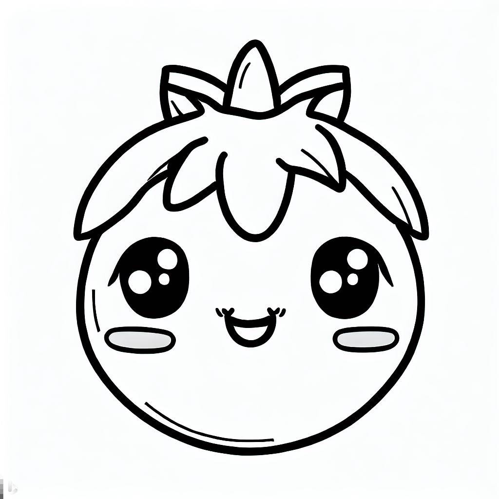 Tomate feliz kawaii para colorear